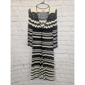 Chicos‎ Crochet Duster cardigan size 1(8) Geometric